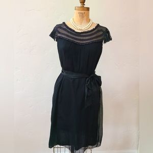 Cynthia Steffe Silk and Lace Little Black Cocktail Dress size 8